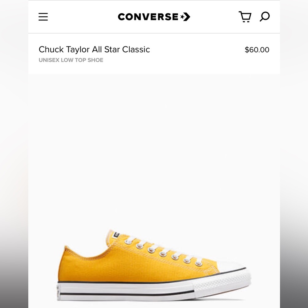 Yellow converse men’s size 4 women’s size 6